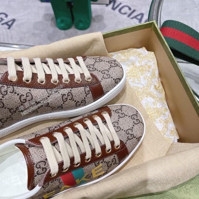 gucci頂級原版低幫鞋 古馳萬年經典情侶款小白鞋 男女款休閒板鞋 dx2765